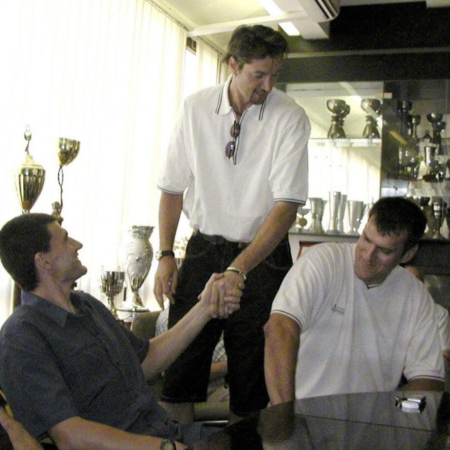 Velimir Perasović, Toni Kukoč i Goran Sobin
