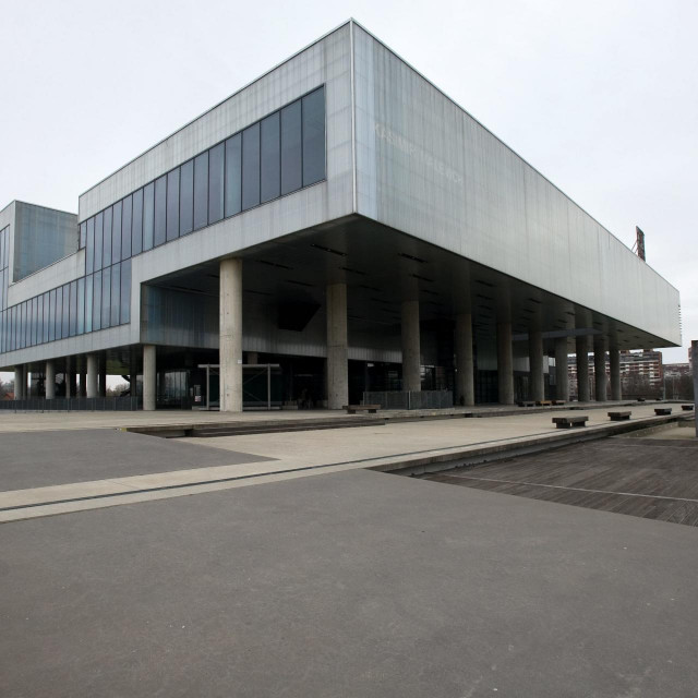 Zagreb, 090316.
Avenija Dubrovnik 17.
Zgrada Muzeja suvremene umjetnosti.
Na fotografiji: