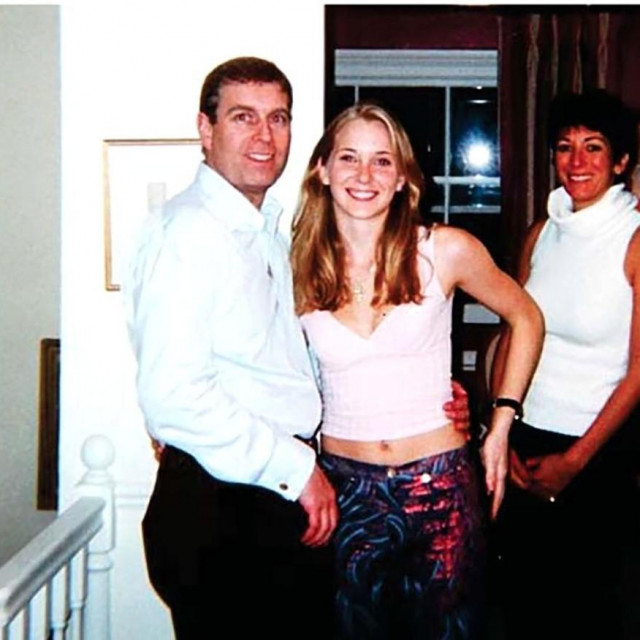Princ Andrew, Virgina Roberts i Ghislaine Maxwell
