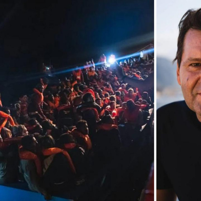 Spašeni migranti (lijevo), Paval Botica (desno)
