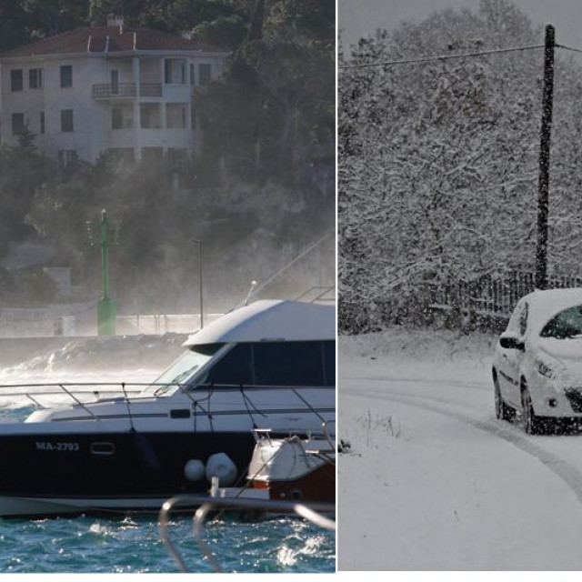 Nakon južine, na kopnu i posebno u gorju padat će snijeg, a na moru će zapuhati jaka bura
