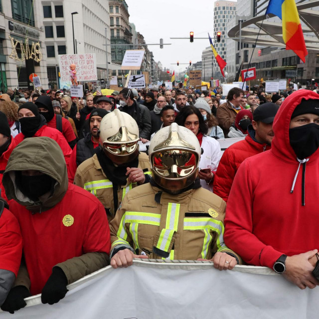 Prosvjed u Bruxellesu protiv restriktivnih mjera
