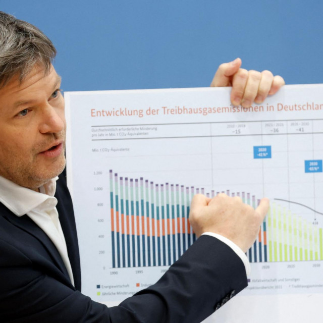 Robert Habeck, njemački ministar gospodarstva i zaštite klime na konferenciji za novinare, siječanj, 2022.