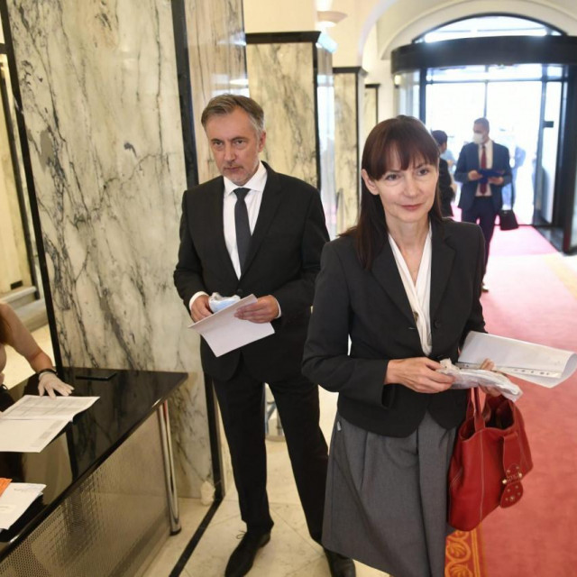 Miroslav Škoro i Vesna Vučemilović u Hrvatskom saboru

