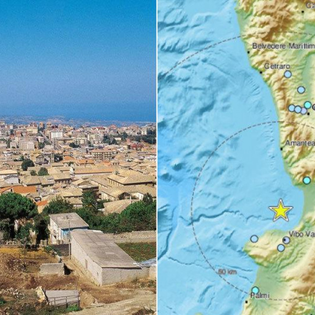 Općina Vibo Valentia; epicentar potresa
