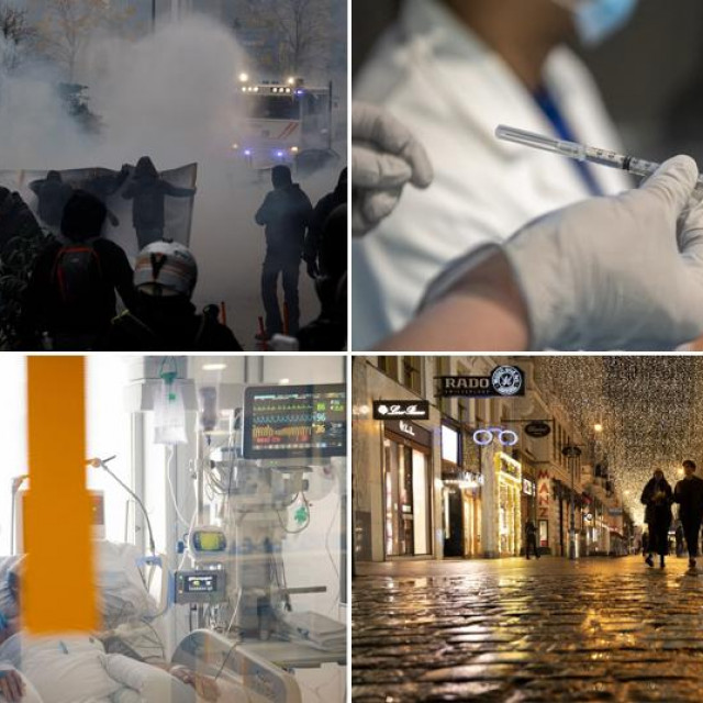 Neredi u Bruxellesu, cijepljnje protiv covida-19, bolnički covid odjel, lockdown u Austriji/Ilustracija