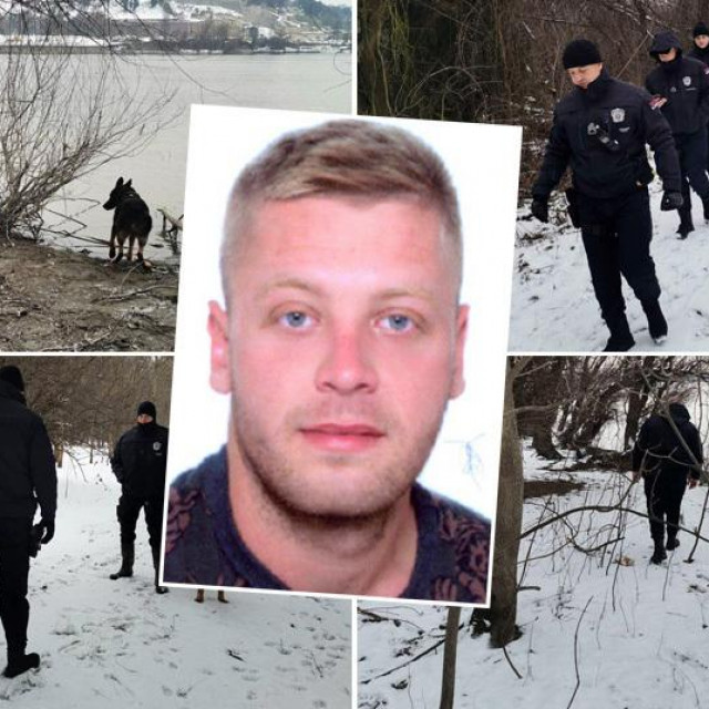 Potraga pripadnika MUP-a Srbije za Matejem Perišom i Matej Periš u sredini
