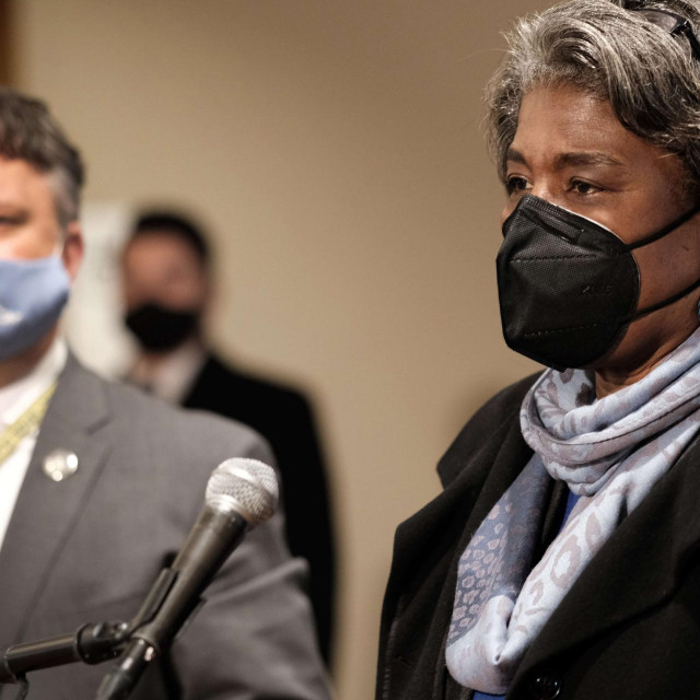 Američka veleposlanica Linda Thomas-Greenfield tijekom sjednice Vijeća sigurnosti
