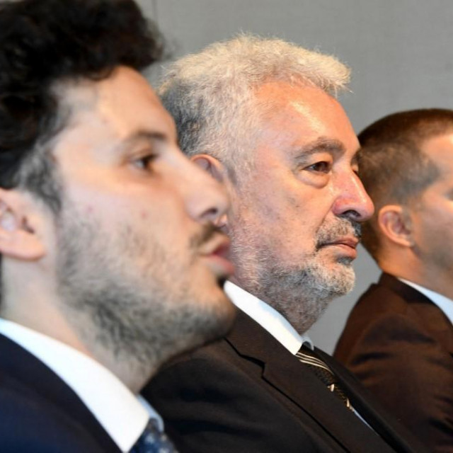 Dritan Abazović, Zdravko Krivokapić i Aleksa Bečić
