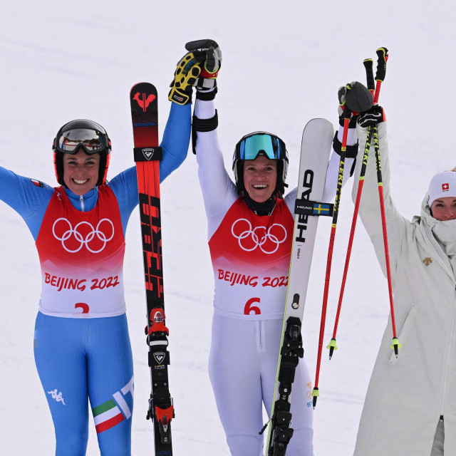 Federica Brignone, Sara Hector i Lara Gut Behrami
