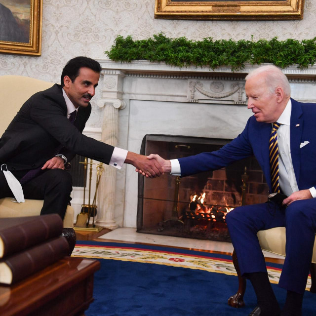 Američki predsjednik Joe Biden i katarski emir Sheikh Tamim Bin Hamad Al-Thani
