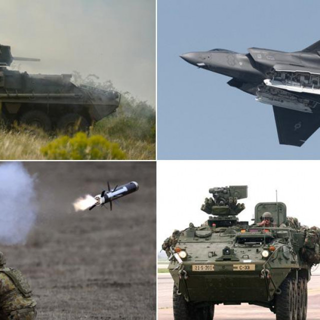 Oklopno vozilo Stryker, Borbeni zrakoplov F-35, Protutenkovski sustav Javelin/Ilustracija