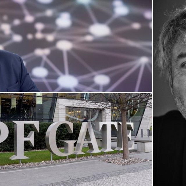Zoran Šprajc u studiju RTL-a, logo PPF Grupe i Petr Kellner, osnivač PPF Grupe
