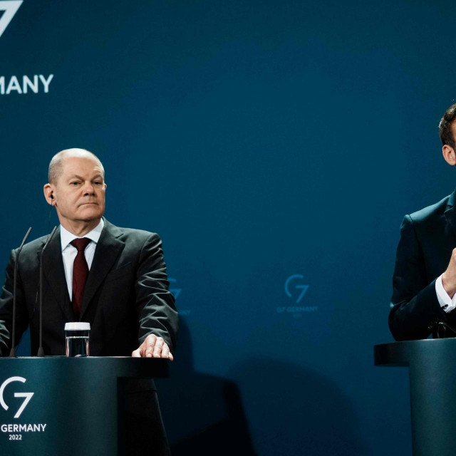 Olaf Scholz i Emmanuel Macron
