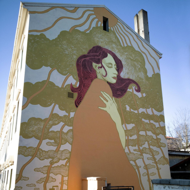 Mislav Lešić i mural ”Razvedravanje”

