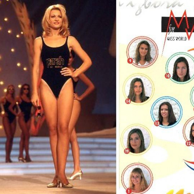 Izbor za Miss Hrvatske 1996. - Karolina Vidović (lijevo) i Renata Sabo (desno)

