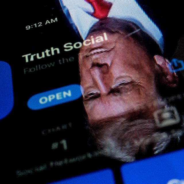 Truth Social aplikacija; ilustracija
