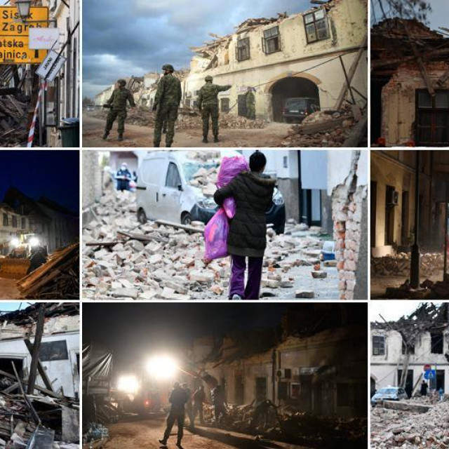 Prizori nakon snažnog potresa koji je pogodio područje Petrinje, Gline i Siska