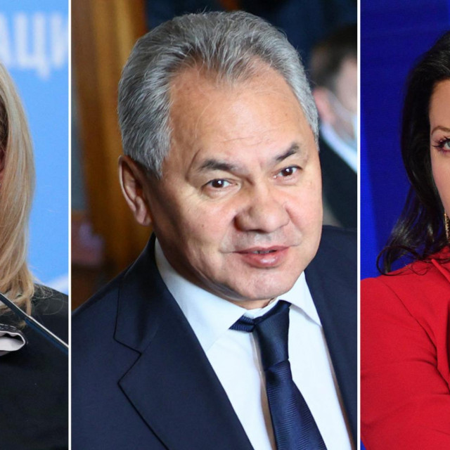 Maria Zakharova, Sergej Šojgu i Margarita Simonjan
