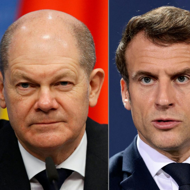 Joe Biden, Olaf Scholz i Emmanuel Macron
