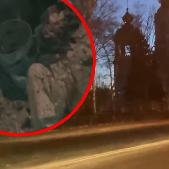 Ostaci rakete ispaljene u blizini crkve
