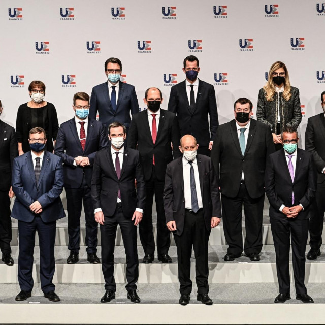 Europski ministri na sastanku u Lyonu, 9. veljače 2022. 
