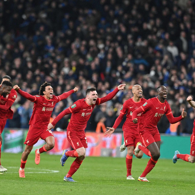 Slavlje nogometaša Liverpoola nakon raspucavanja
