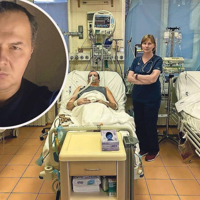 Dr. Vitalij Kravčenko (lijevo); medicinska sestra s ranjenicima u bolnici u središtu Kijeva
