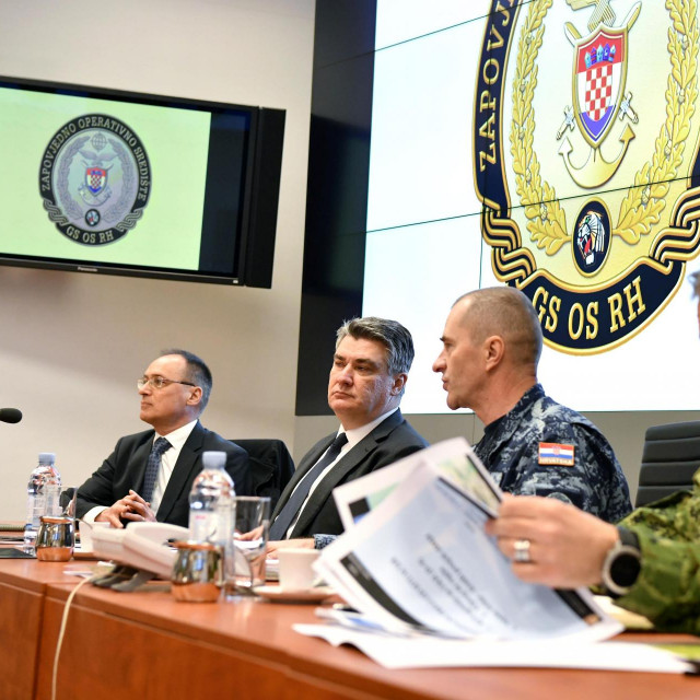 Predsjednik Milanović na sastanku u Glavnom stožeru OSRH
