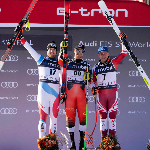 Niels Hintermann, Cameron Alexander i Matthias Mayer
