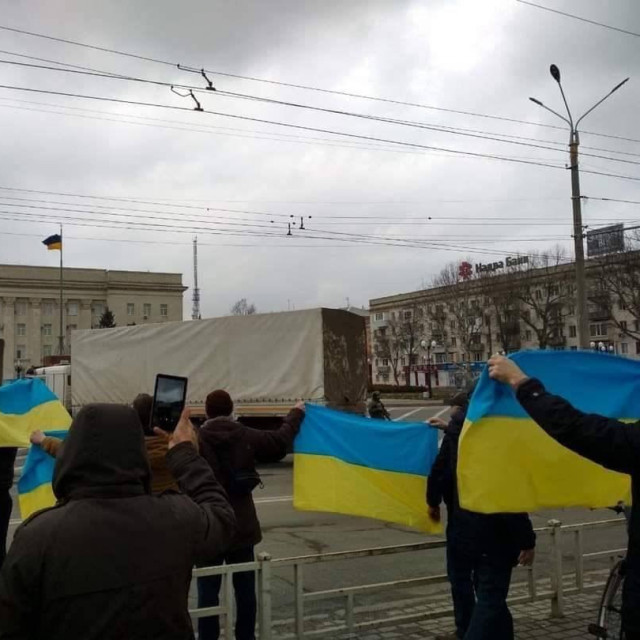 Prosvjed Ukrajinaca u Hersonu
