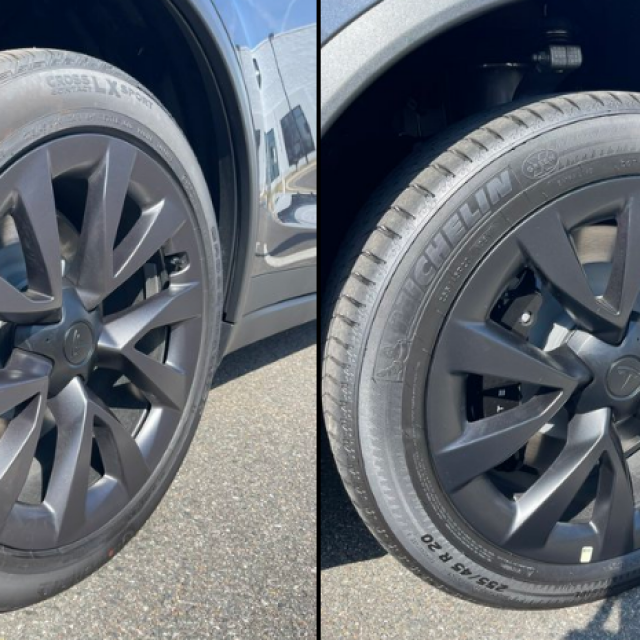 Različite marke guma na Tesli Model X Plaid
