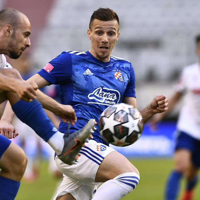 Split, 050521.
Poljud.
Utakmica 22. kola 1. HNL izmedju momcadi HNK Hajduk i GNK Dinamo.
Na fotografiji: Mislav Orsic.