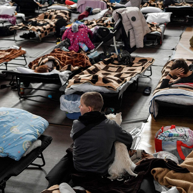 Privremeno sklonište u školskoj dvorani u Przemyslu
