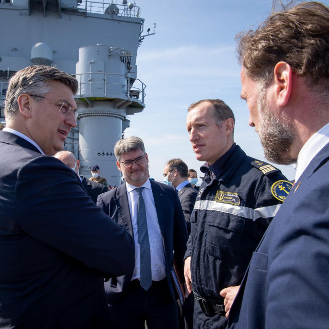 Andrej Plenković, Sébastien Martinot (drugi zdesna), Mario Banožić

