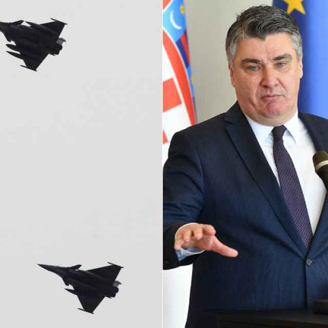 Andrej Plenković; borbeni zrakoplovi Rafale tijekom preleta Zagreba; Zoran Milanović
