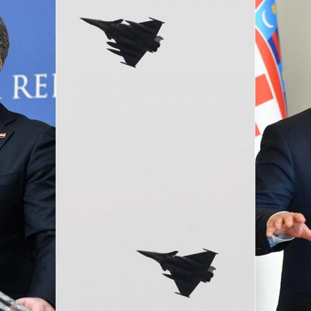 Andrej Plenković; borbeni zrakoplovi Rafale tijekom preleta Zagreba; Zoran Milanović
