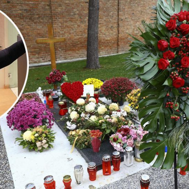 Grob Milana Bandića na Mirogoju, Vesna Bandić (u krugu)
