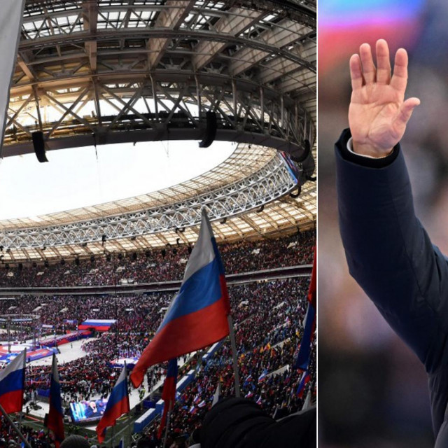 Vladimir Putin na stadionu Lužnjiki
