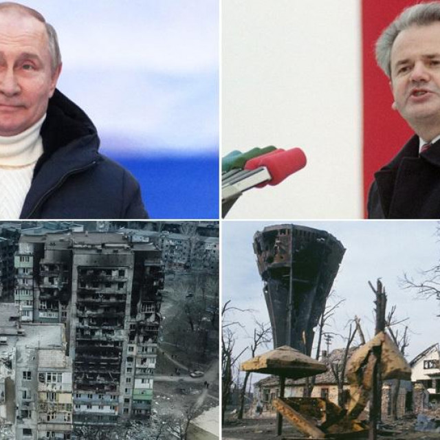 Vladimir Putin; Slobodan Milošević; razoreni Mariupolj; razoreni Vukovar