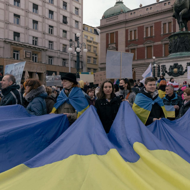 Antiratni prosvjed u Beogradu
