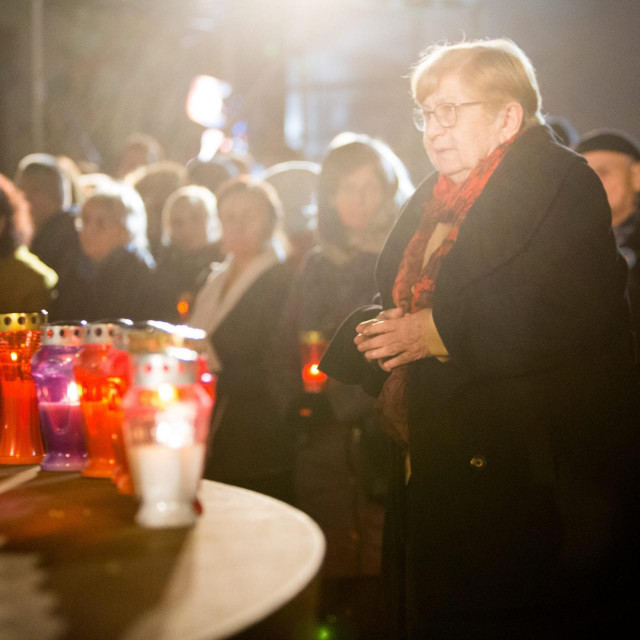 Paljenje svijeća u dvorištu vukovarske bolnice u sklopu programa obilježavanja Dana sjećanja na žrtvu Vukovara. Na fotografiji: dr. Vesna Bosanac u dvorištu Vukovarske bolnice.
