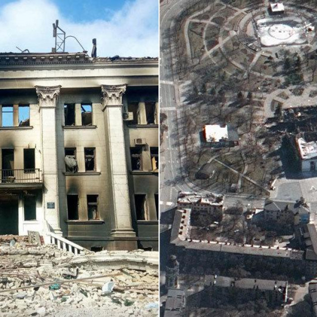 Razrušeno kazalište u Mariupolju
