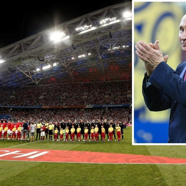 Kadar s utakmice Rusija - Hrvatska (SP, 2018) / Vladimir Putin
