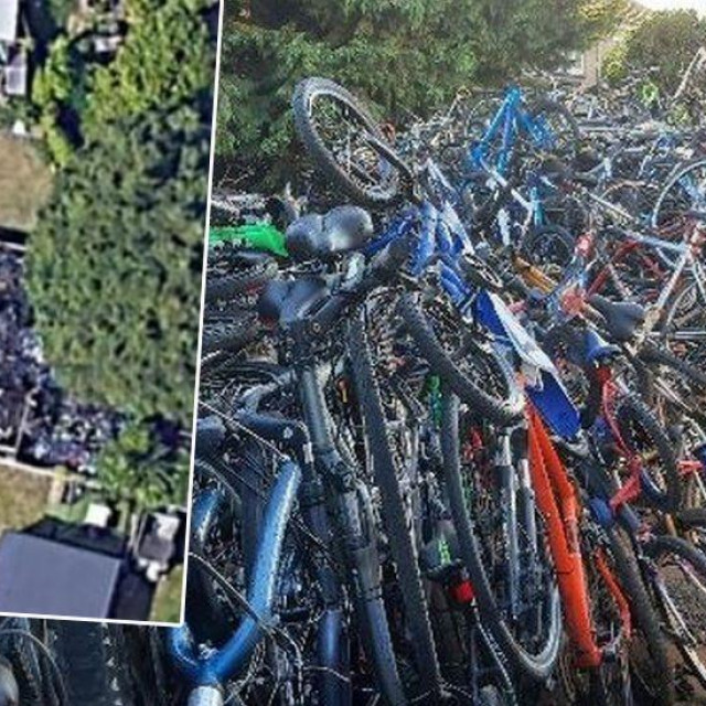 Hrpa bicikala u dvorištu u Oxfordshireu
