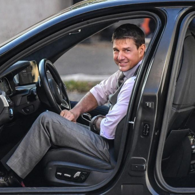 Tom Cruise na snimanju filma ”Mission Impossible: Lybra” 2020. u Rimu

