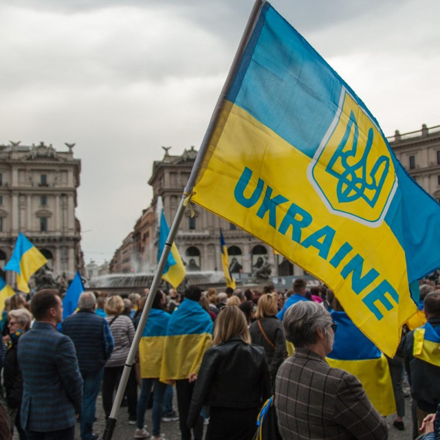 Ilustracija, prosvjed za Ukrajinu u Rimu
