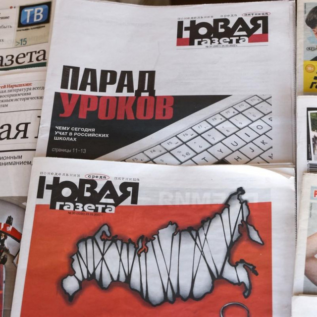 Novaja Gazeta na ruskim kioscima.
