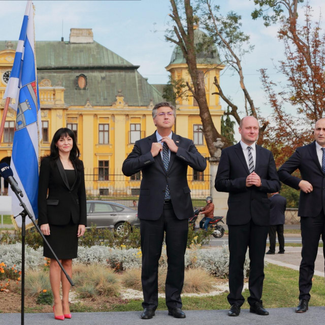 Nataša Tramišak, Andrej Plenković, Josip Miletić i Ivan Anušić