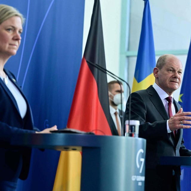 Švedska premijerka Magdalena Andersson i njemački kancelar Olaf Scholz